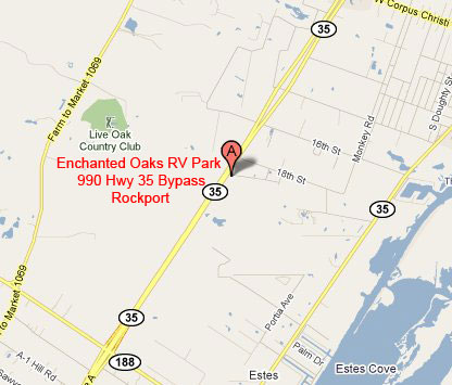 Enchanted Oaks RV Park in Rockport, TX - Map 2